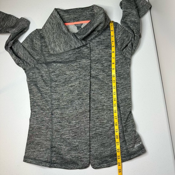 Eddie Bauer Gray Open Front Snap Cowl Neck Active Wrap Womens Size Medium M - Picture 11 of 11